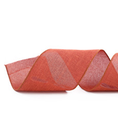 Imagem de FITA ARAMADA DECORATIVA LARANJA LISA DE POLIÉSTER 10CM X 4,57M - CROMUS - Cromus Embalagens Ind. E Com. Ltda