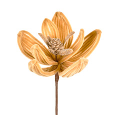 Imagem de HASTE DECORATIVA DE POINSÉTIA NUDE AVELUDADA DE TECIDO E PLÁSTICO 20X24X24CM - GRILLO - Grillo Ltda