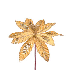 Imagem de HASTE DECORATIVA DE POINSÉTIA NUDE COM GLITTER EM POLIÉSTER 20X28CM - GRILLO - Grillo Ltda