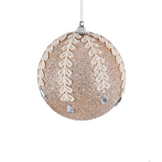 Imagem de CONJUNTO 3 BOLAS NATALINAS CHAMPAGNE COM GLITTER DE PLÁSTICO 10CM - GRILLO - Grillo Ltda