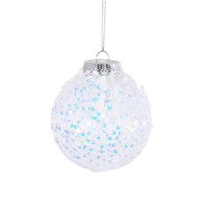 Imagem de CONJUNTO 3 BOLAS BRANCAS DECORADAS COM LANTEJOULAS 8CM - GRILLO - Grillo Ltda