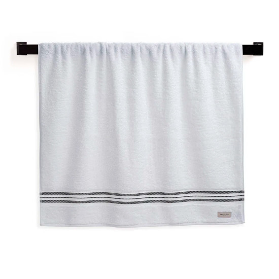 Imagem TOALHA BANHÃO 100% ALGODÃO BARBERINE BRANCO/NERO 86X160CM - TRUSSARDI