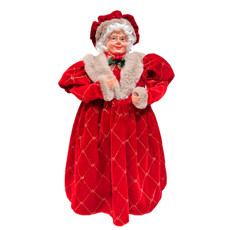 Imagem de MAMÃE NOEL DECORATIVA COM VESTIDO VERMELHO E DETALHES DOURADOS 40X20X15CM - GRILLO - Grillo Ltda