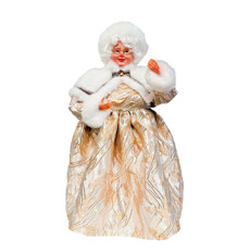 Imagem de MAMÃE NOEL DECORATIVA COM VESTIDO CHAMPAGNE 40X20X15CM - GRILLO - Grillo Ltda