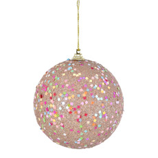 Imagem de CONJUNTO 3 BOLAS DECORADAS COLORIDAS COM GLITTER DE PLÁSTICO 10CM - GRILLO - Grillo Ltda
