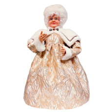 Imagem de MAMÃE NOEL DECORATIVA COM VESTIDO CHAMPAGNE 60X30X20CM - GRILLO - Grillo Ltda
