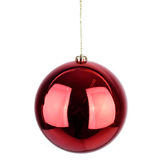 Imagem de BOLA NATALINA VERMELHA METALIZADA DE PLÁSTICO 20CM - GRILLO - Grillo Ltda