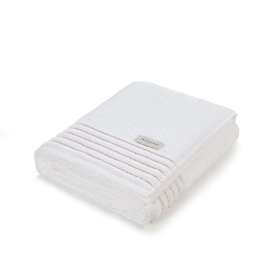 Imagem TOALHA BANHÃO PALLADIO BRANCO/ ROSATO DE ALGODÃO 150X86CM - TRUSSARDI