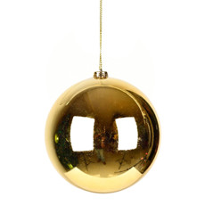 Imagem de BOLA NATALINA DOURADA METALIZADA DE PLÁSTICO 20CM - GRILLO - Grillo Ltda