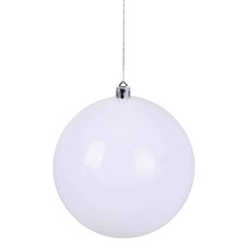 Imagem de BOLA NATALINA BRANCA METALIZADA DE PLÁSTICO 12CM - GRILLO - Grillo Ltda