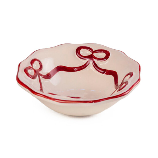 Imagem BOWL NATALINO LAÇO CHARLOTTE CEREJA DE CERÂMICA 5,5X18X18CM - CERÂMICA LUIZ SALVADOR