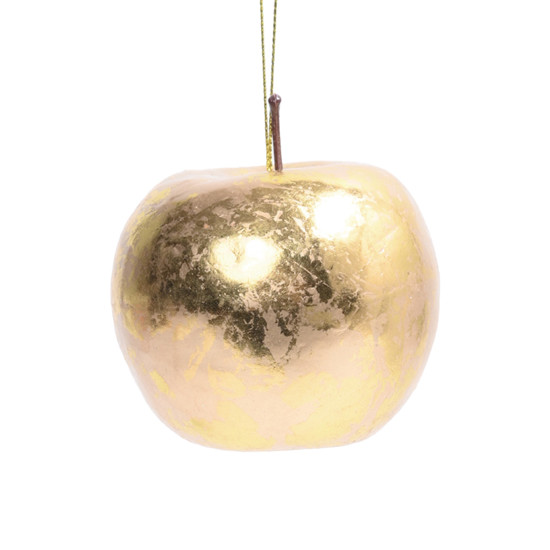 Imagem CONJUNTO MAÇÃS DOURADAS DECORATIVAS DE PENDURAR 8X7,5CM 2 UND - CROMUS