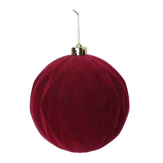 Imagem BOLA NATALINA DECORATIVA VINHO DE PLÁSTICO AVELUDADO 15CM - CROMUS