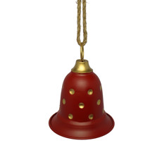 Imagem de SINO NATALINO DECORATIVO VERMELHO COM DETALHES DOURADOS DE METAL 18X15CM - CROSS - Cross Comercial Ltda