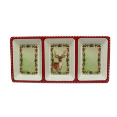 Imagem de PETISQUEIRA RETANGULAR NATALINA DE MELAMINA 34X16CM - GRILLO - Grillo Ltda