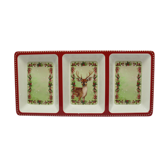 Imagem PETISQUEIRA RETANGULAR NATALINA DE MELAMINA 34X16CM - GRILLO