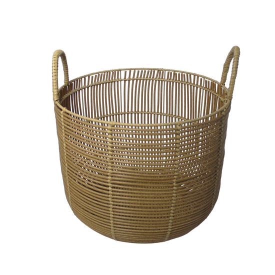 Imagem CESTO COM ALÇA DE TRAMA SINTÉTICA MARROM CLARO 30X36X36CM - CROSS