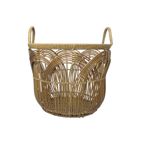 Imagem CESTO COM ALÇA DE TRAMA SINTÉTICA MARROM CLARO 25X30X30CM - CROSS