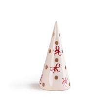 Imagem de ÁRVORE DE NATAL PORTA VELAS LAÇO CHARLOTTE CEREJA 26X13CM - CERÂMICA LUIZ SALVADOR - São Lourenco Comercio E Decoracao Eireli