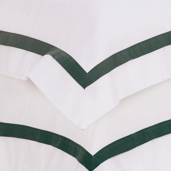 Imagem JOGO DE CAMA CASAL 300 FIOS VERCELLI BRANCO/FOGLI - TRUSSARDI