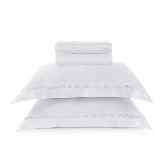 Imagem JOGO DE CAMA QUEEN 300 FIOS DE ALGODÃO BAMBU OLIVINE BRANCO - TRUSSARDI