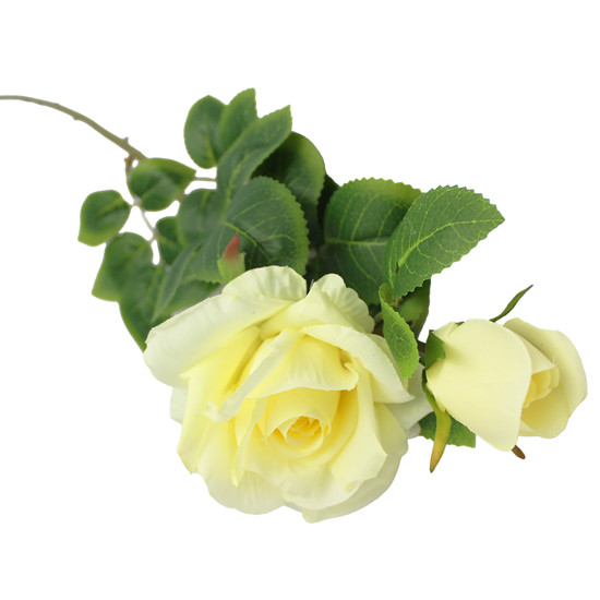 Imagem HASTE DE ROSA DIAMANTE CHAMPAGNE DECORATIVA DE PLÁSTICO 60X10CM - GRILLO