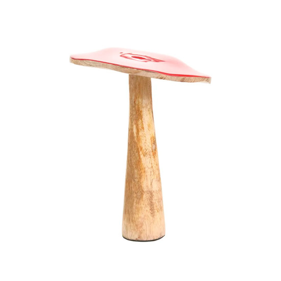 Imagem COGUMELO VERMELHO DECORATIVO DE MADEIRA 20,5X15X15CM - CROMUS