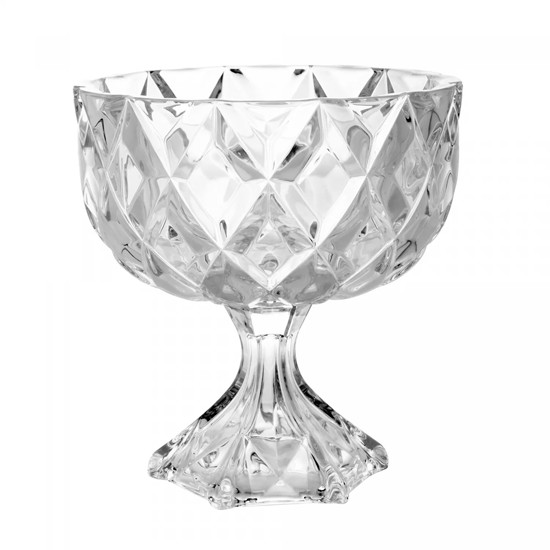Imagem CENTRO DE MESA DECORATIVO PETIT DELI DIAMOND DE CRISTAL COM PÉ 15X14X14CM - LYOR