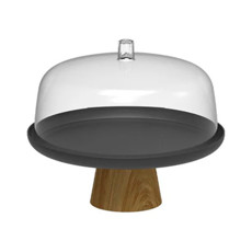 Imagem de BOLEIRA PRETA COM CÚPULA E PÉ LINHA LUME 22,5X27,5X27,5CM - OU - Martiplast Industria E Comercio De Plast