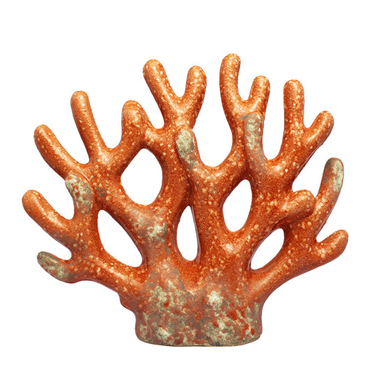 Imagem CORAL DECORATIVO LARANJA DE CERÂMICA 24X28X3CM - LUCATTI