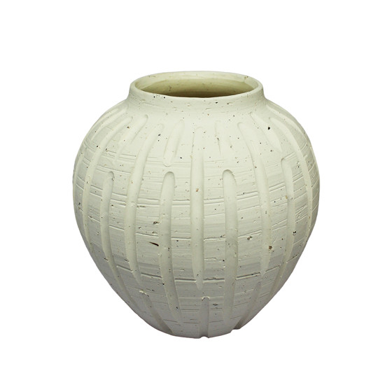 Imagem VASO DECORATIVO BRANCO DE CERÂMICA 14X14X14CM - LUCATTI