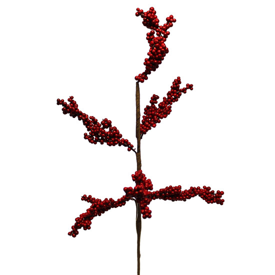 Imagem HASTE DECORATIVA PERMANENTE DE BERRIES VERMELHAS 50X10 CM - GRILLO 58418