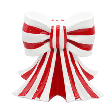 Imagem de VASO LAÇO LISTRADO VERMELHO E BRANCO DECORATIVO DE RESINA 35X38X28CM - TOKDACASA - Cromus Embalagens Ind E Com Ltda