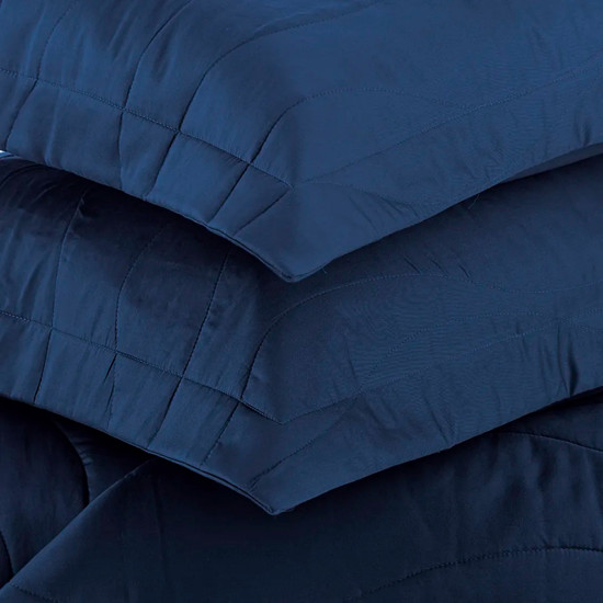 Imagem JOGO DE COLCHA KING 300 FIOS DE ALGODÃO NOVARA AZUL SICILIANO - TRUSSARDI