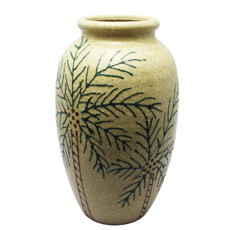 Imagem de VASO DECORATIVO TEXTURIZADO BEGE DE CERÂMICA 30X16X16CM - LUCATTI - Lucatti Artes E Decoracoes Ltda