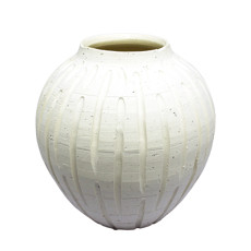 Imagem de VASO DECORATIVO BRANCO DE CERÂMICA 18X18X18M - LUCATTI - Lucatti Artes E Decoracoes Ltda