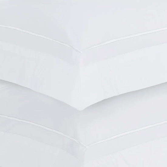 Imagem JOGO DE CAMA SOLTEIRO 200 FIOS DE ALGODÃO FIESOLE BRANCO - TRUSSARDI