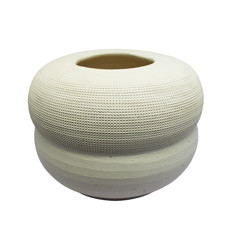 Imagem de VASO BRANCO DECORATICO DE CERÂMICA 18X24X24CM - LUCATTI - Lucatti Artes E Decoracoes Ltda