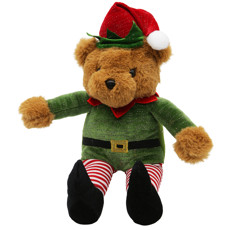 Imagem de URSO DE PELÚCIA NATALINO DE POLIÉSTER 20X22CM - TOKDACASA - Cromus Embalagens Ind E Com Ltda