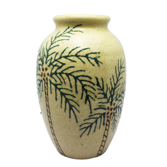 Imagem VASO DECORATIVO TEXTURIZADO BEGE DE CERÂMICA 25X15X15CM - LUCATTI