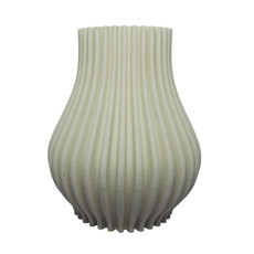 Imagem de VASO BRANCO ESTRIADO DECORATIVO DE CERÂMICA 30X24X24CM - LUCATTI - Lucatti Artes E Decoracoes Ltda