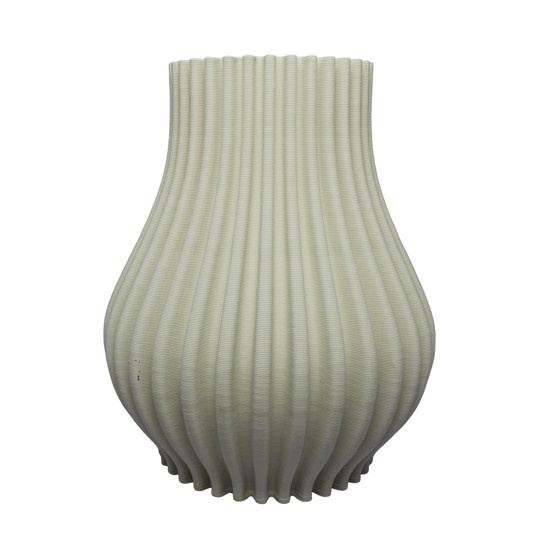 Imagem VASO BRANCO ESTRIADO DECORATIVO DE CERÂMICA 30X24X24CM - LUCATTI