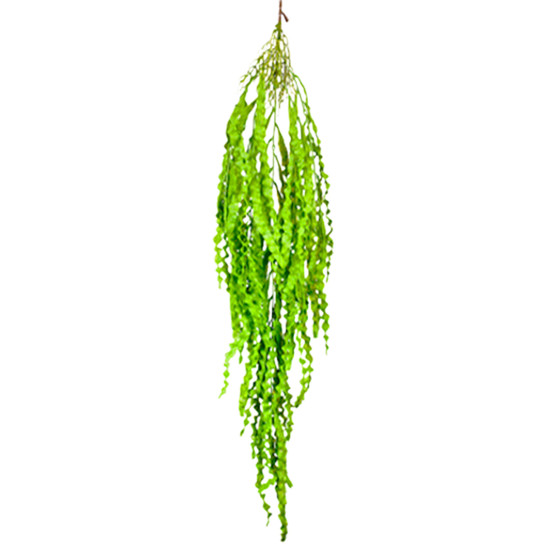 Imagem PENDENTE DECORATIVO DE FOLHAS VERDES TOQUE REAL DE PLÁSTICO 120X21CM - GRILLO