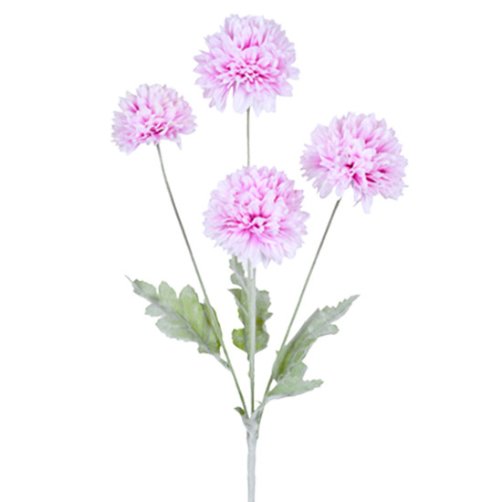 Imagem HASTE DECORATIVA DE CRISÂNTEMO FLOCADO LAVANDA DE PLÁSTICO 60X19CM - GRILLO