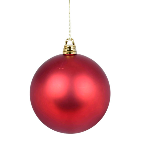 Imagem BOLA NATALINA DECORATIVA VERMELHA FOSCA DE PLÁSTICO 30CM - GRILLO