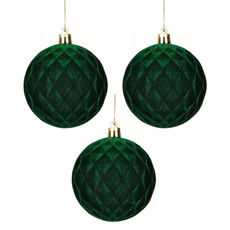 Imagem de BOLA NATALINA DECORADA VERDE DE PVC 3UND 8CM - GRILLO - Grillo Ltda