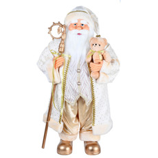 Imagem de PAPAI NOEL DECORATIVO DE PLÁSTICO E ALGODÃO 80CM - GRILLO - Grillo Ltda