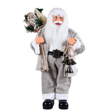 Imagem de PAPAI NOEL DECORATIVO BRANCO COM SINO E ENFEITES 60CM - GRILLO - Grillo Ltda