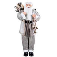 Imagem de PAPAI NOEL DECORATIVO BRANCO COM SINO E ENFEITES 120CM - GRILLO - Grillo Ltda