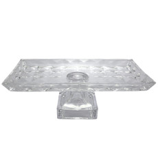 Imagem de CENTRO DE MESA RETANGULAR DECORATIVO DE VIDRO COM PÉ 12X34,5X17CM - ADELY CRYSTAL - Dayhome Comercial Ltda